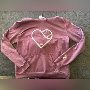 Heart Baseballism Graphic Purple/mauve Sweatshirt